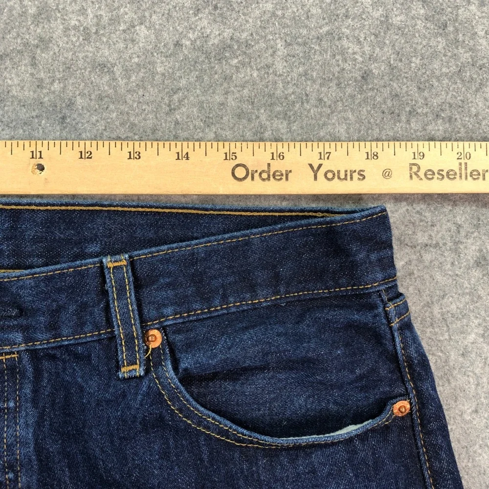 Levis 501 Mens Jeans 36x32 Blue Regular Fit Classic Dark Wash Button Fly Denim